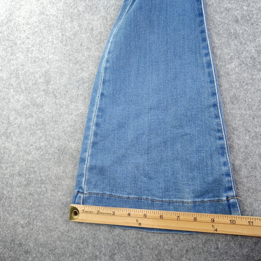 Kancan Jeans‎ 9/28 Flare Blue Denim Stretch High Rise Light Wash Released Hem - Picture 9 of 11